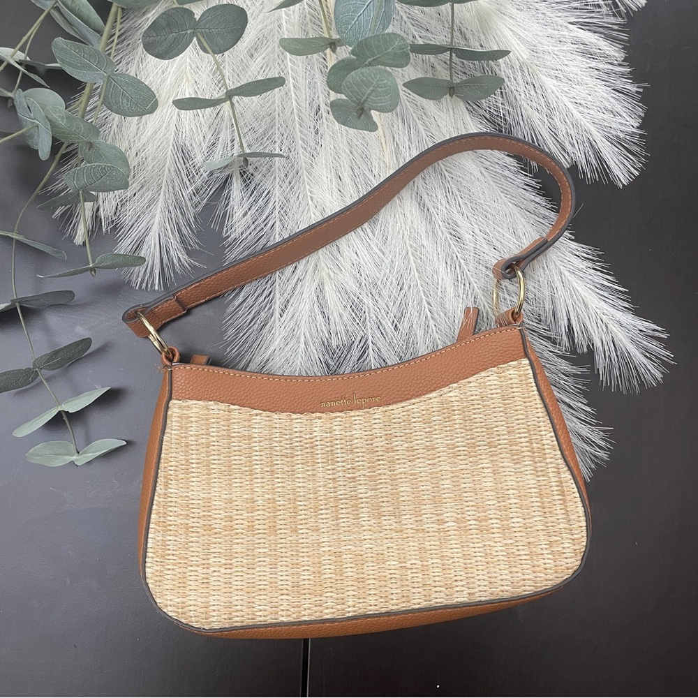 Nanette Lepore Brown and Tan Woven Handbag